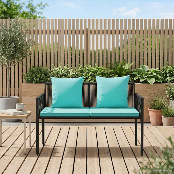 Udendørs bænke 2 -Seater 116 x 56 x 75 cm polyrattan
