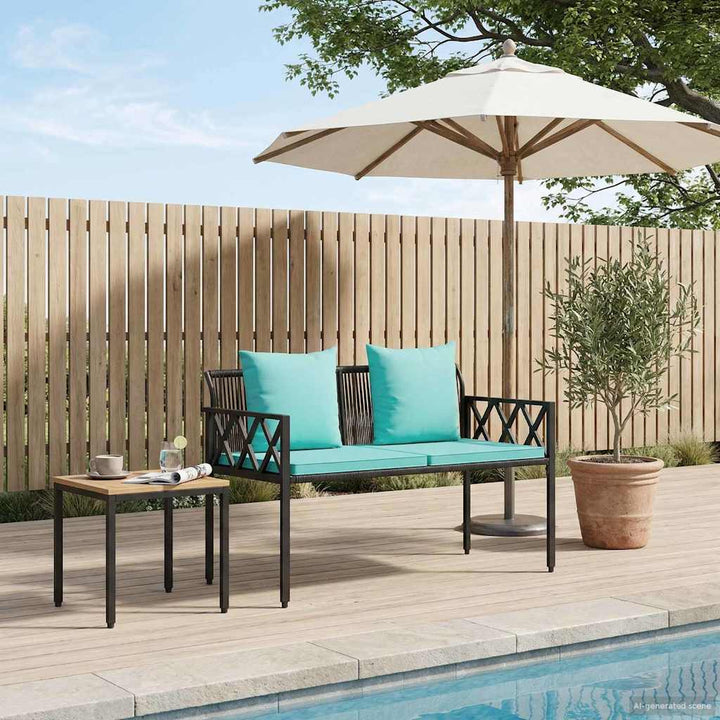 Udendørs bænke 2 -Seater 116 x 56 x 75 cm polyrattan