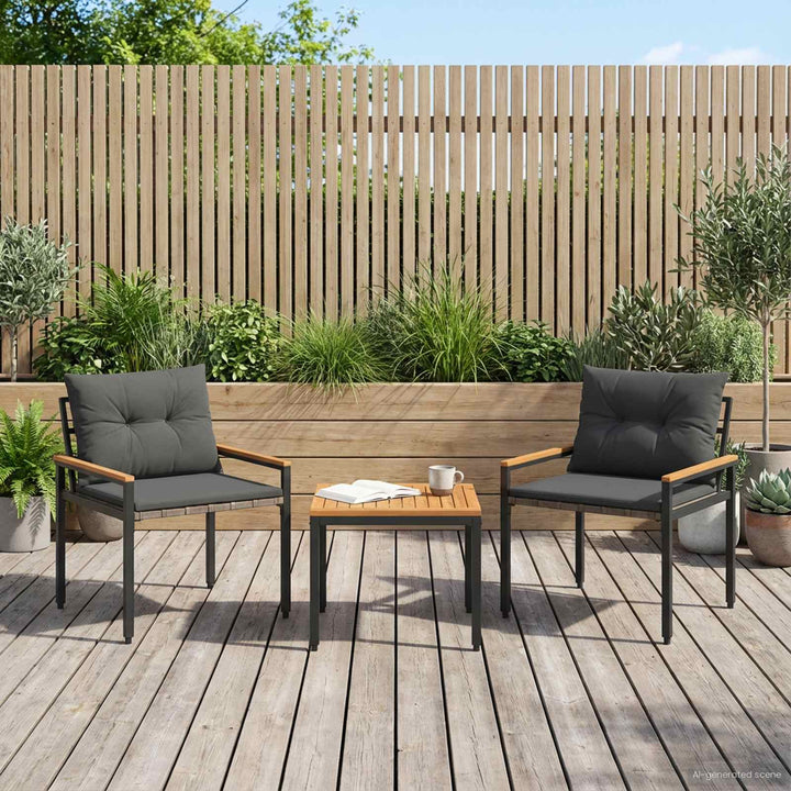 Have møbel sæt 3 stk. Mørkegrå polyrattan