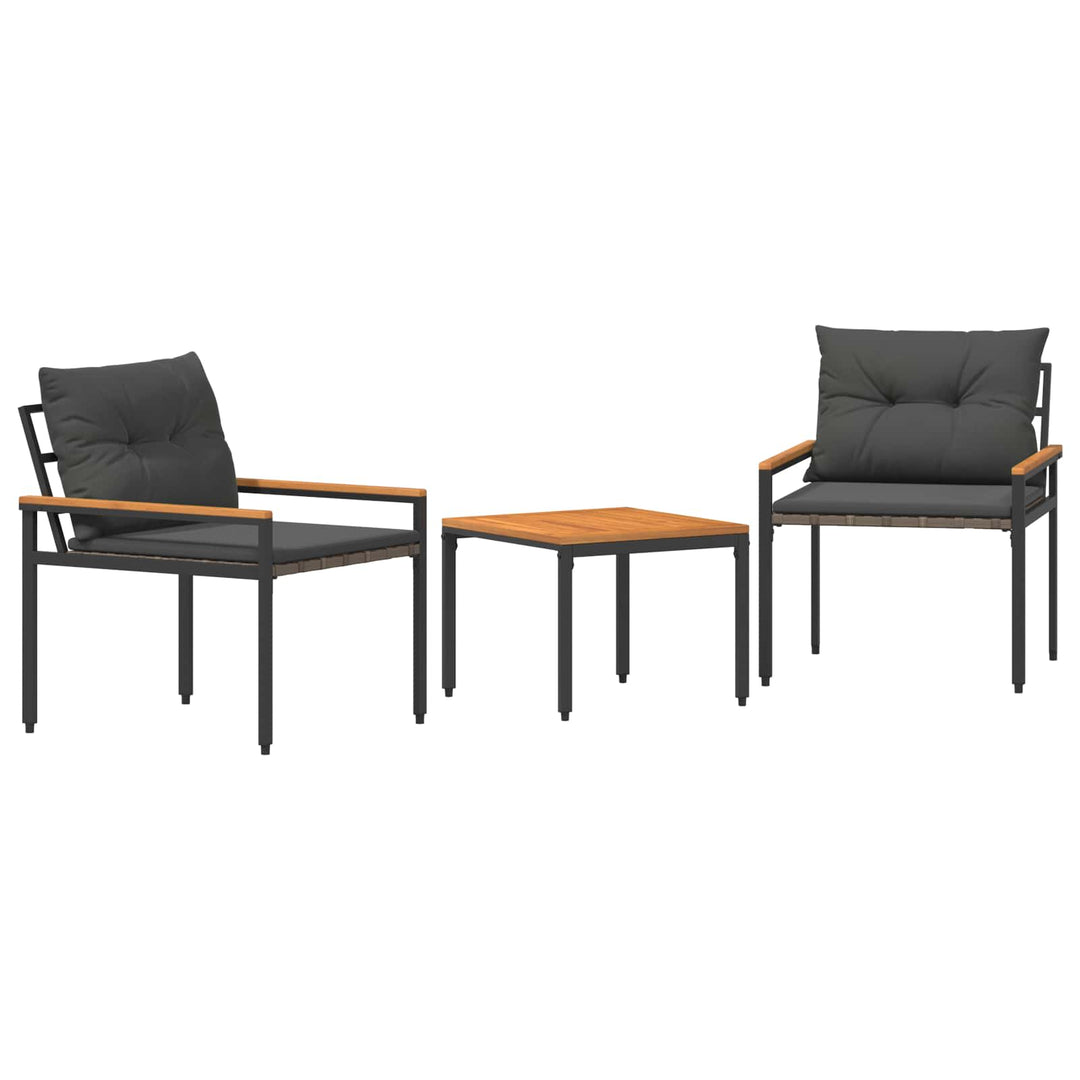 Have møbel sæt 3 stk. Mørkegrå polyrattan