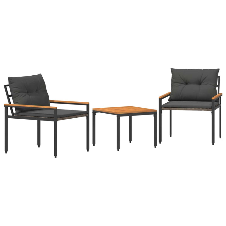Have møbel sæt 3 stk. Mørkegrå polyrattan