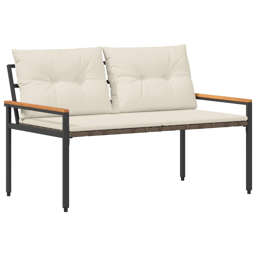 Udendørs bænk 2 -Seater 116 x 67,5 x 72 cm polyrattan Cremehvid