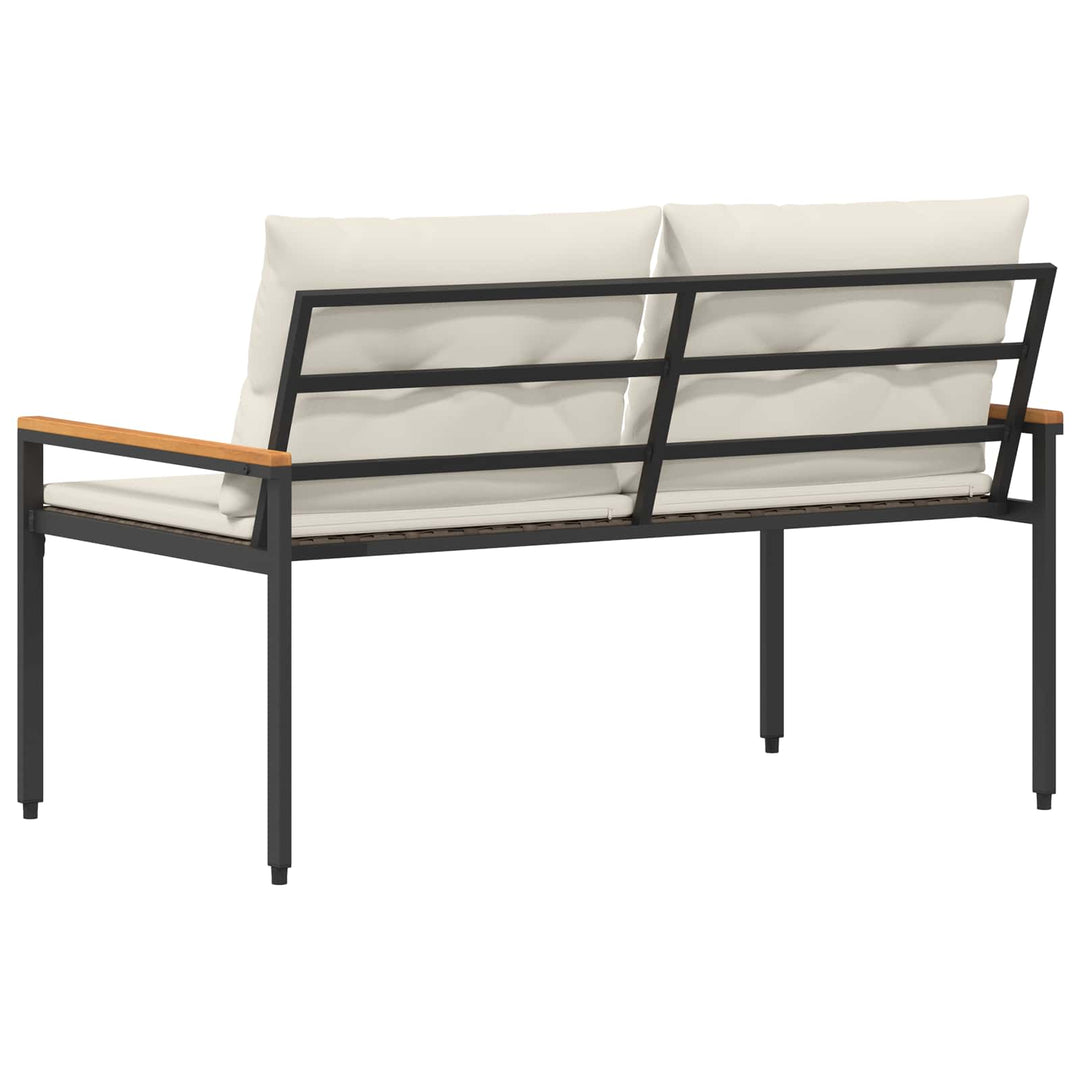 Udendørs bænk 2 -Seater 116 x 67,5 x 72 cm polyrattan Cremehvid
