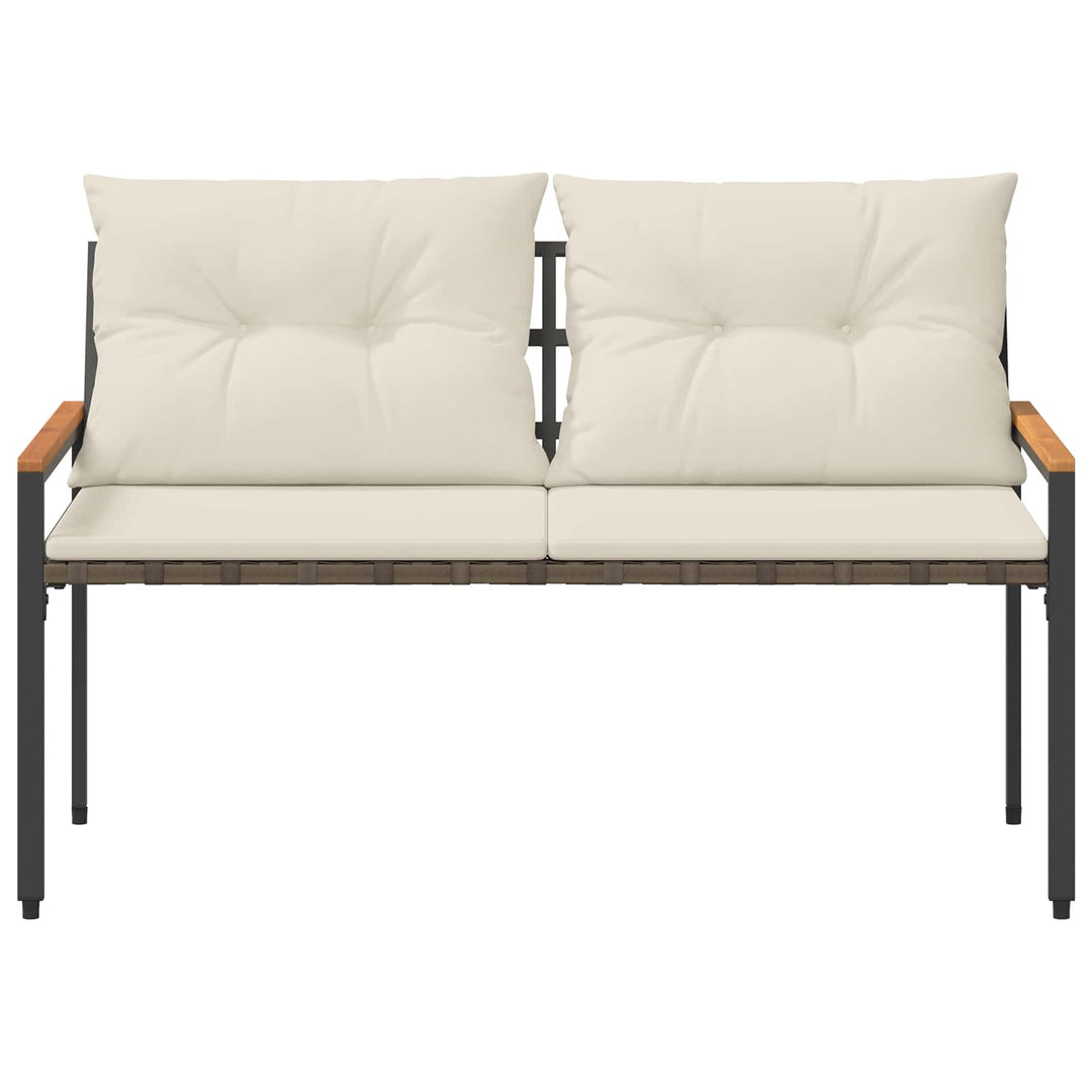 Udendørs bænk 2 -Seater 116 x 67,5 x 72 cm polyrattan Cremehvid