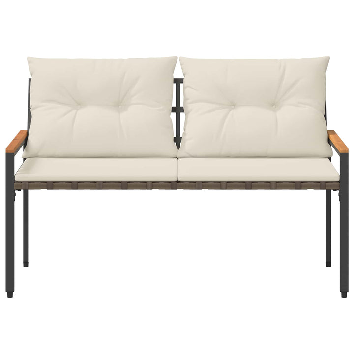 Udendørs bænk 2 -Seater 116 x 67,5 x 72 cm polyrattan Cremehvid