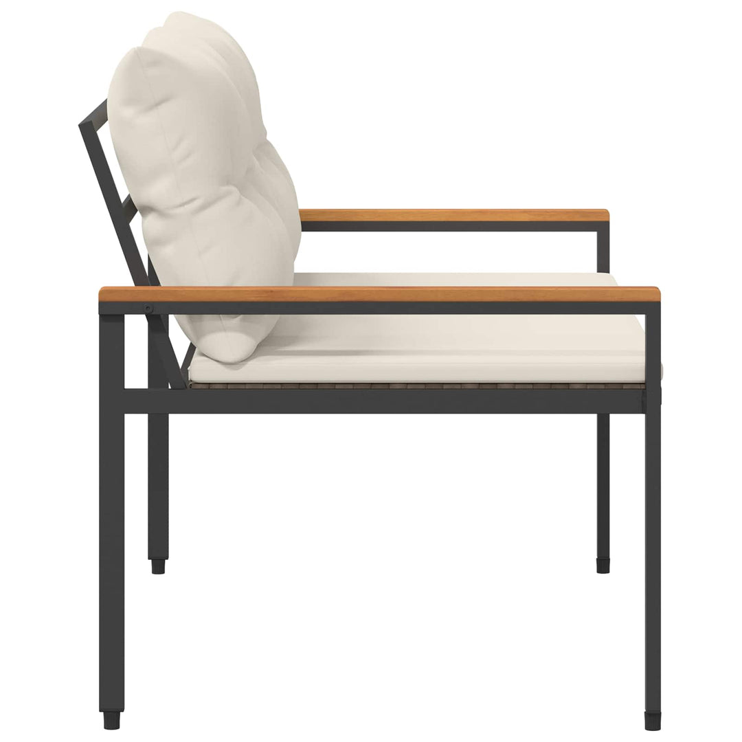Udendørs bænk 2 -Seater 116 x 67,5 x 72 cm polyrattan Cremehvid