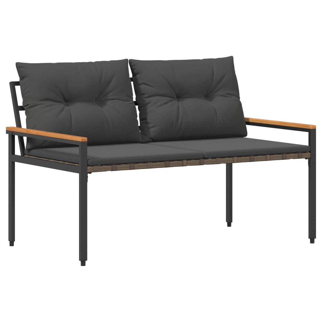 Udendørs bænk 2 -Seater 116 x 67,5 x 72 cm polyrattan Mørkegrå