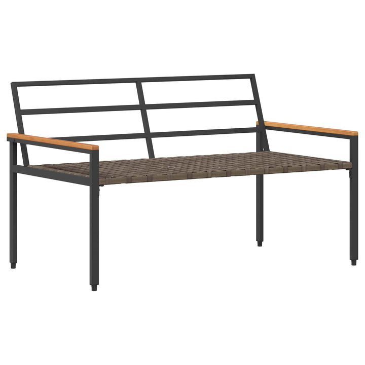 Udendørs bænk 2 -Seater 116 x 67,5 x 72 cm polyrattan Mørkegrå