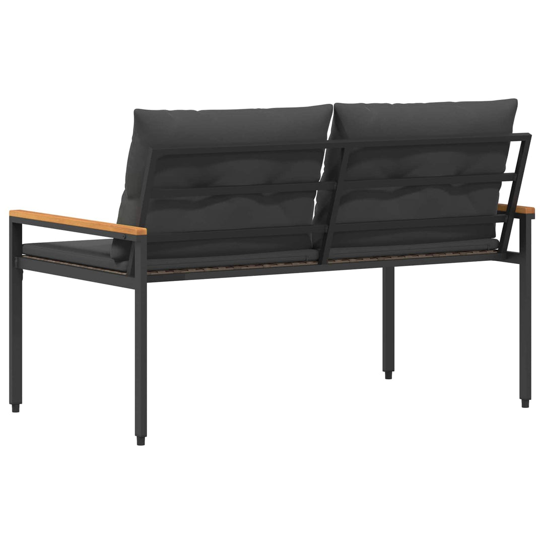 Udendørs bænk 2 -Seater 116 x 67,5 x 72 cm polyrattan Mørkegrå