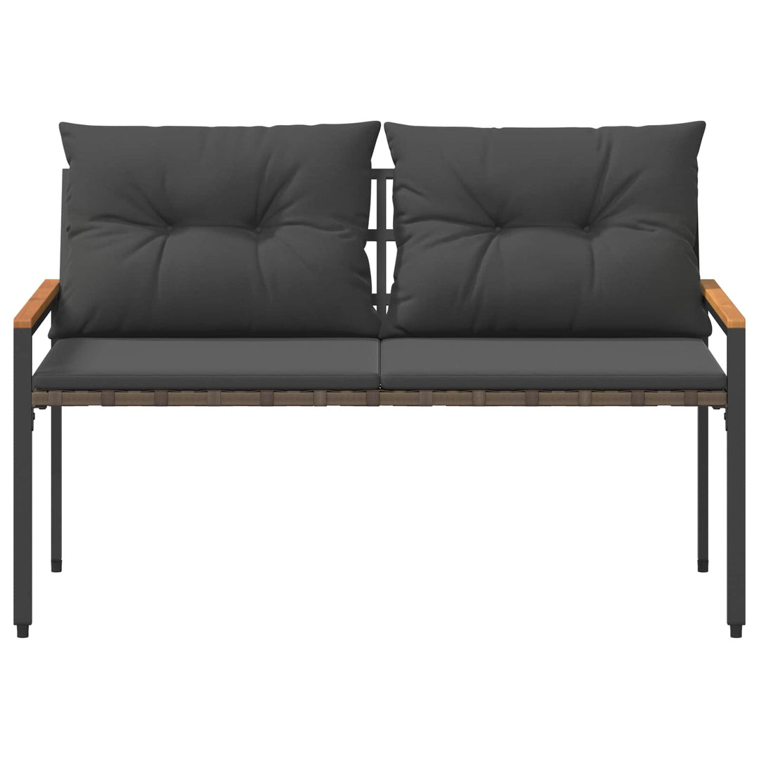 Udendørs bænk 2 -Seater 116 x 67,5 x 72 cm polyrattan Mørkegrå