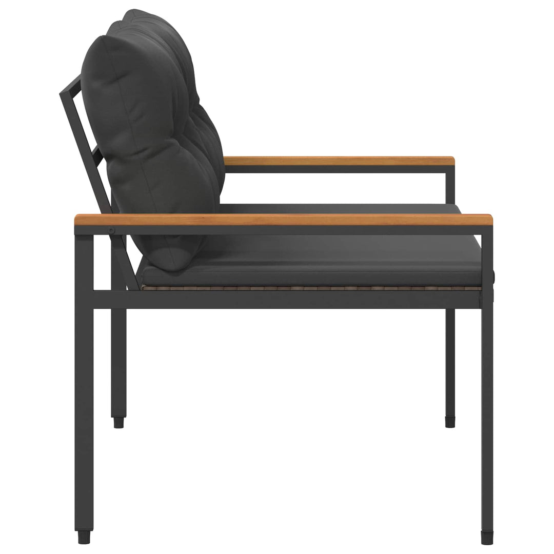 Udendørs bænk 2 -Seater 116 x 67,5 x 72 cm polyrattan Mørkegrå