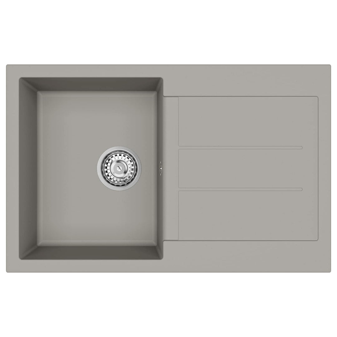 Vask Grå 780 x 500 mm 80% Kvarts og 20% Resin