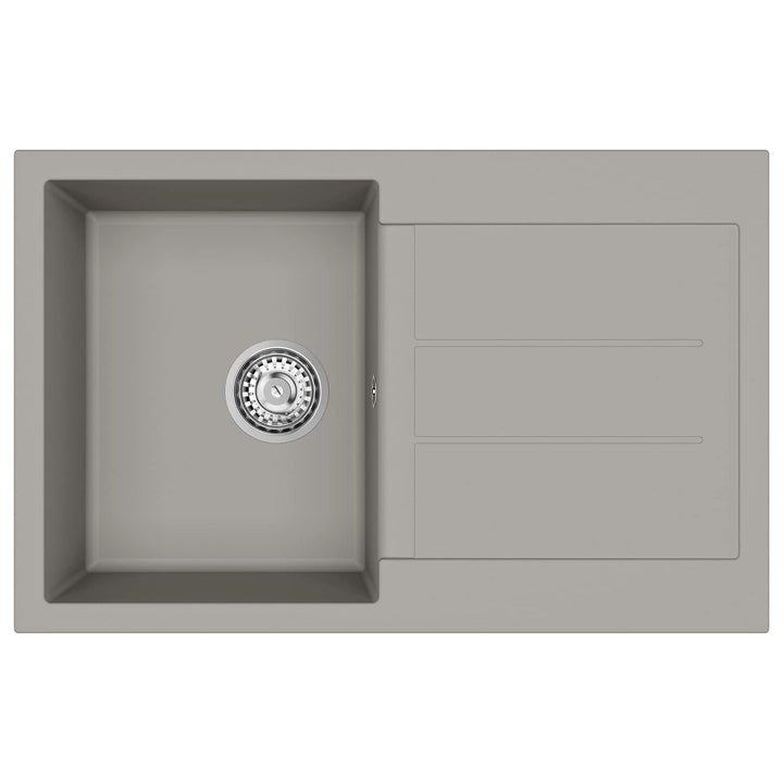 Vask Grå 780 x 500 mm 80% Kvarts og 20% Resin