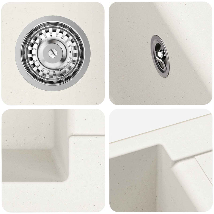 Vask Hvid 780 x 500 mm 80% Kvarts og 20% Resin