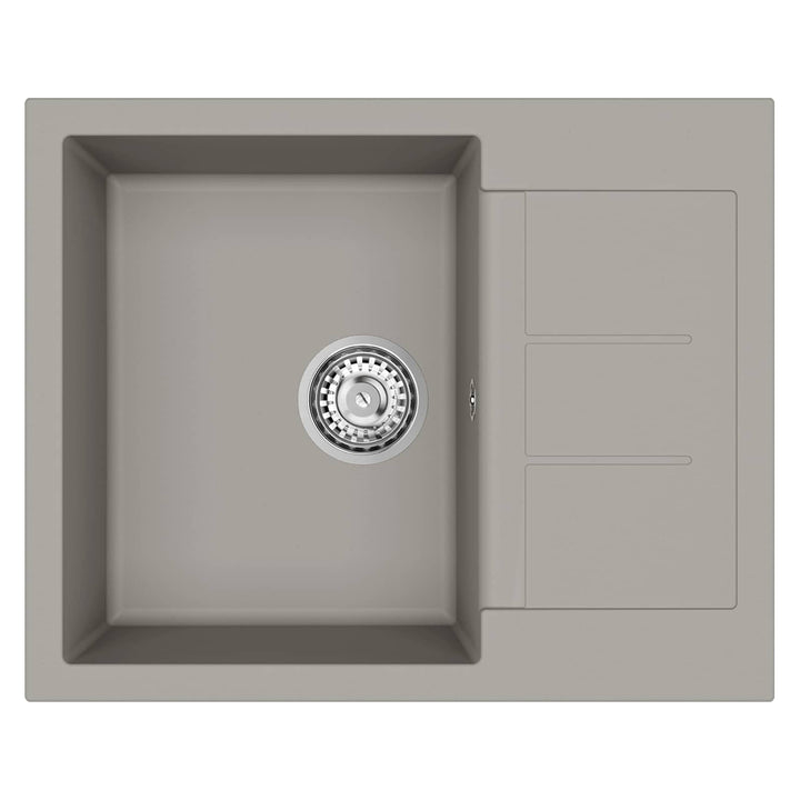Vask Grå 620 x 500 mm 80% Kvarts og 20% Resin