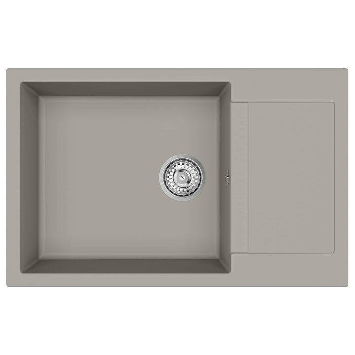 Vask Grå 780 x 500 mm 80% Kvarts og 20% Resin