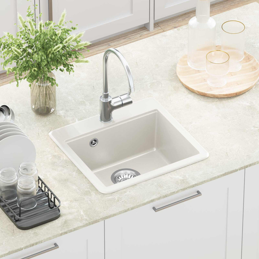 Vask 80% Kvarts og 20% Resin 470 x 440 mm Hvid