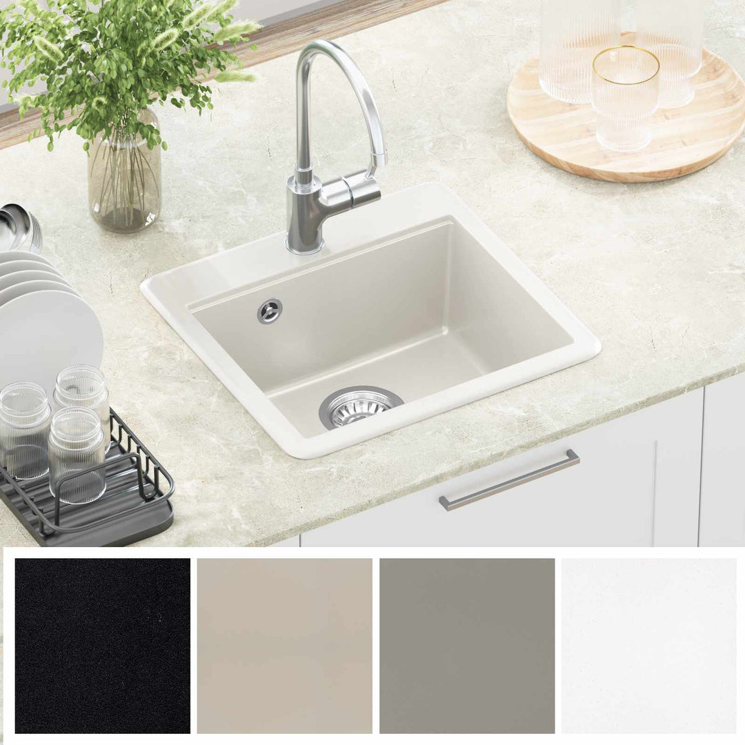 Vask 80% Kvarts og 20% Resin 470 x 440 mm Hvid