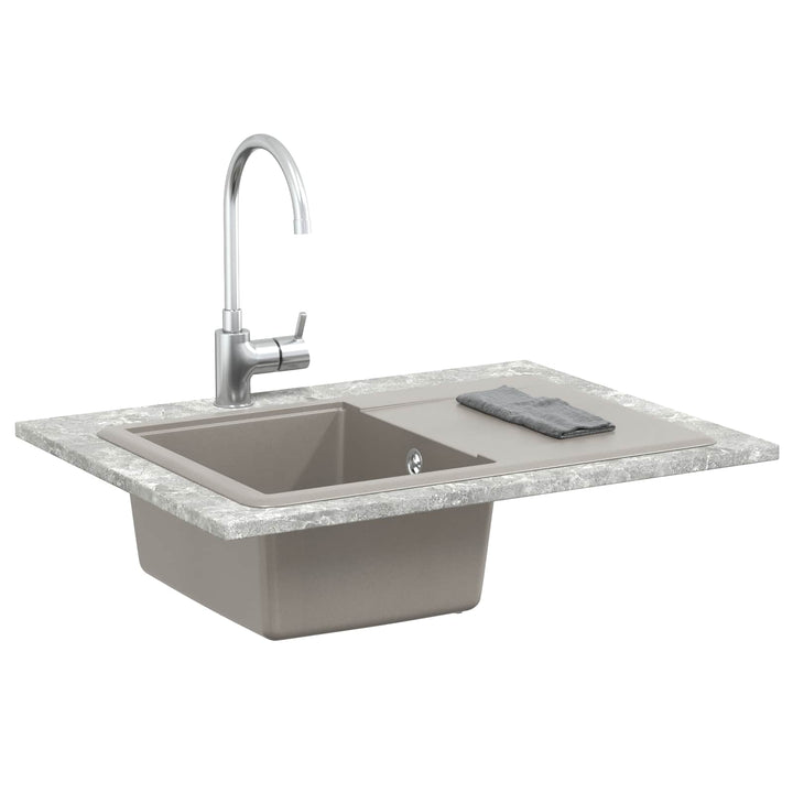 Vask 80% Kvarts og 20% Resin 670 x 460 mm Grå