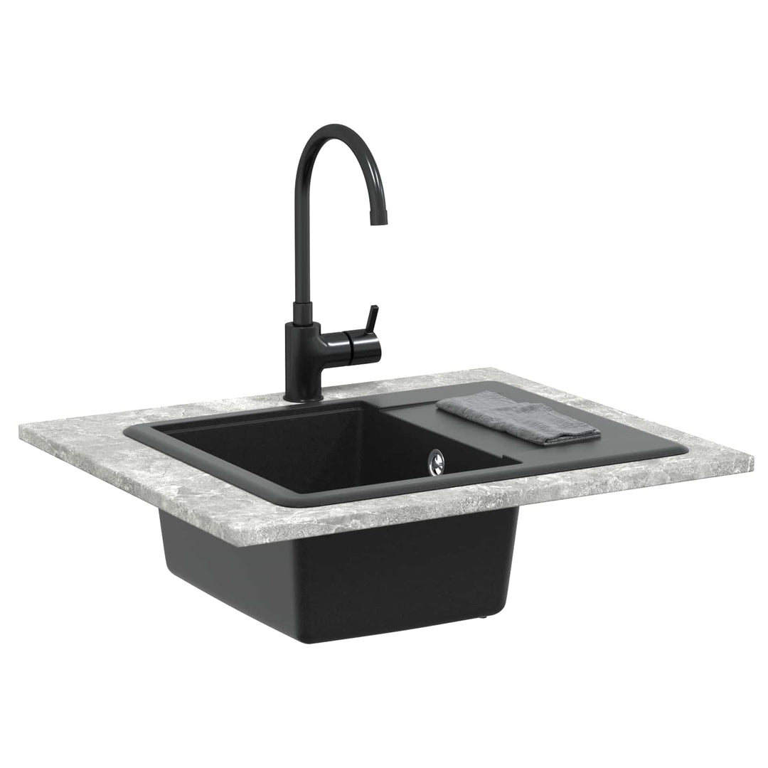 Vask 80% Kvarts og 20% Resin 560 x 460 mm Sort