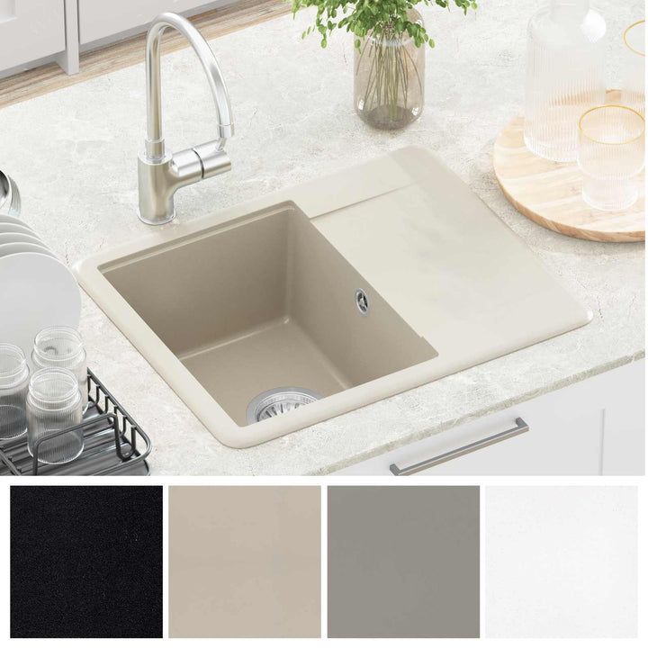 Vask 80% Kvarts og 20% Resin 560 x 460 mm Beige