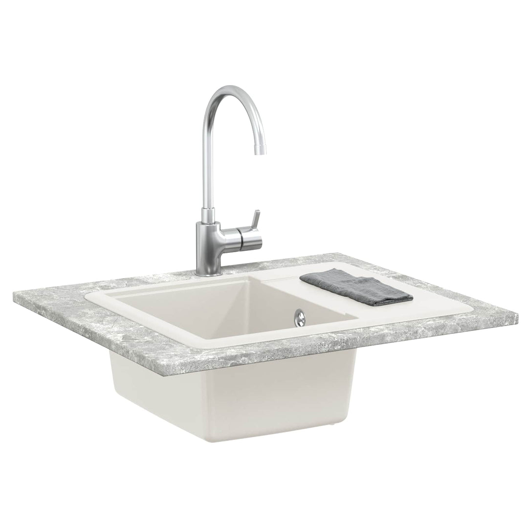 Vask 80% Kvarts og 20% Resin 560 x 460 mm Hvid