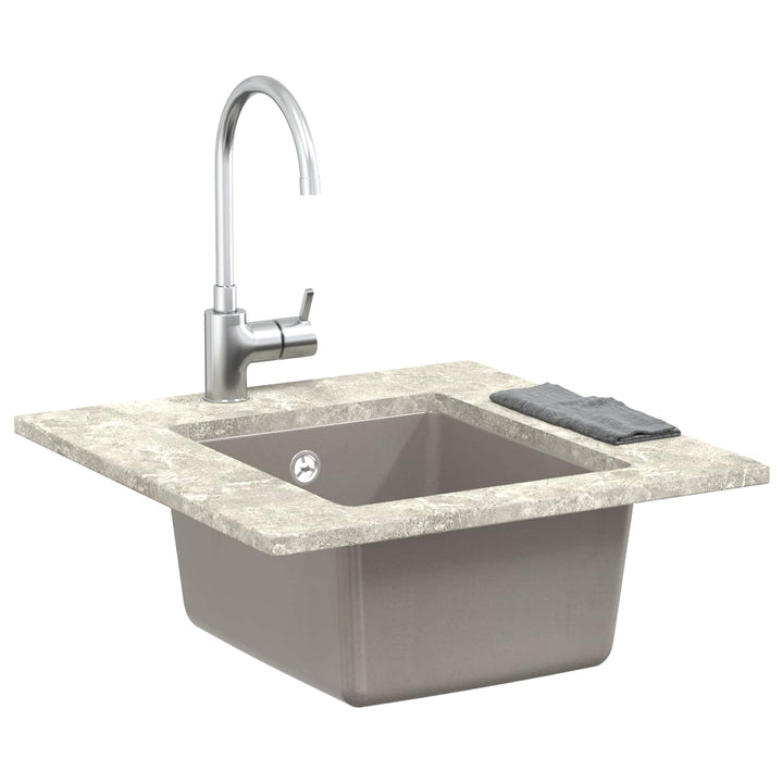 Vask Grå 370 x 460 mm 80% Kvarts og 20% Resin