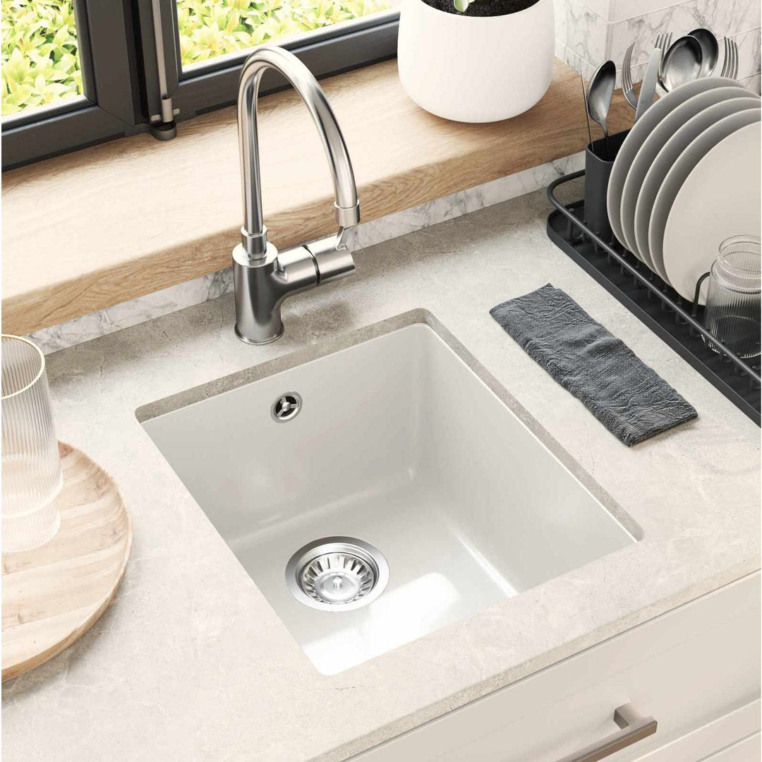 Vask Hvid 370 x 460 mm 80% Kvarts og 20% Resin