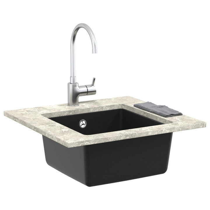 Vask Sort 430 x 460 mm 80% Kvarts og 20% Resin