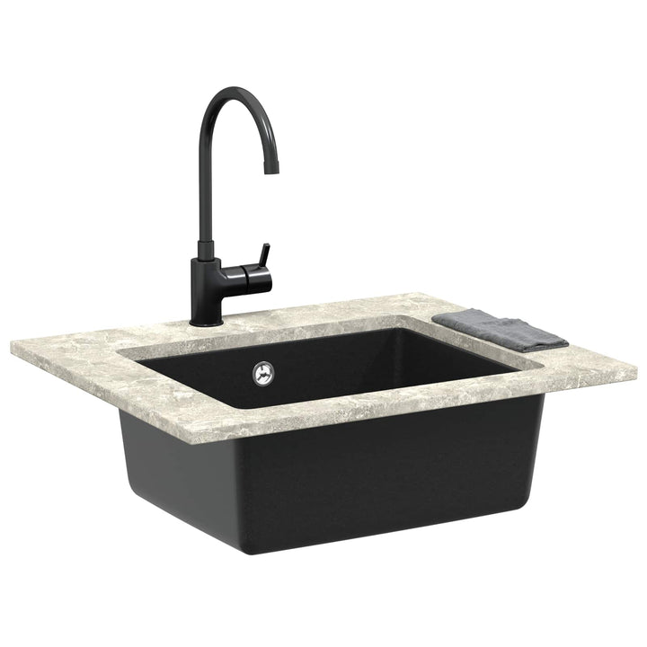 Vask Sort 530 x 460 mm 80% Kvarts og 20% Resin
