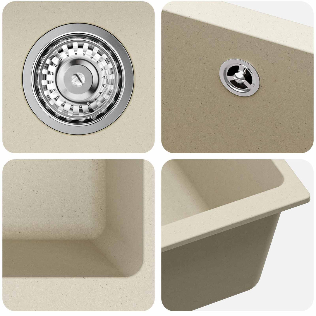 Vask Beige 530 x 460 mm 80% Kvarts og 20% Resin