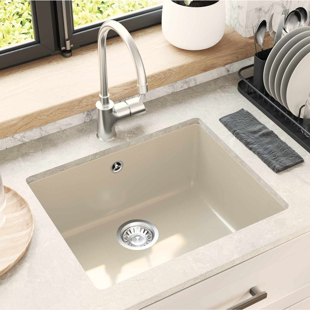 Vask Beige 530 x 460 mm 80% Kvarts og 20% Resin