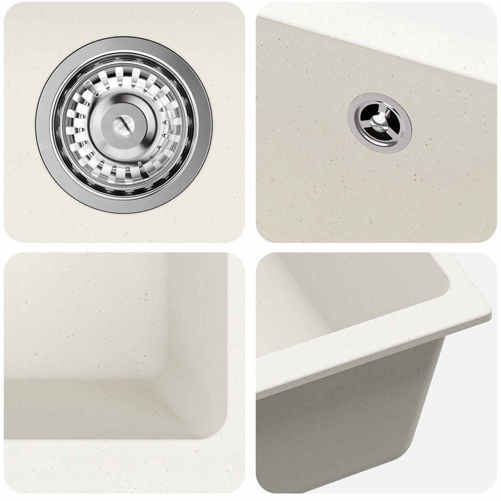 Vask Hvid 530 x 460 mm 80% Kvarts og 20% Resin