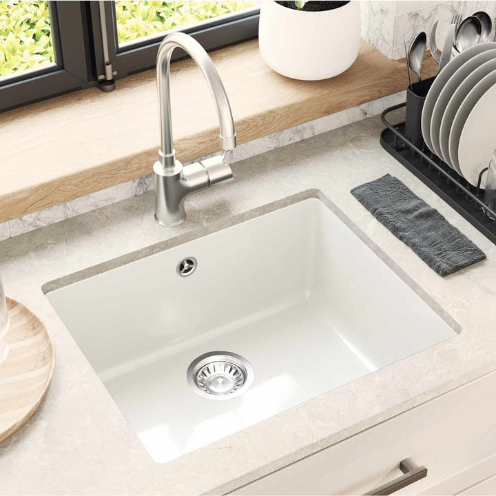 Vask Hvid 530 x 460 mm 80% Kvarts og 20% Resin