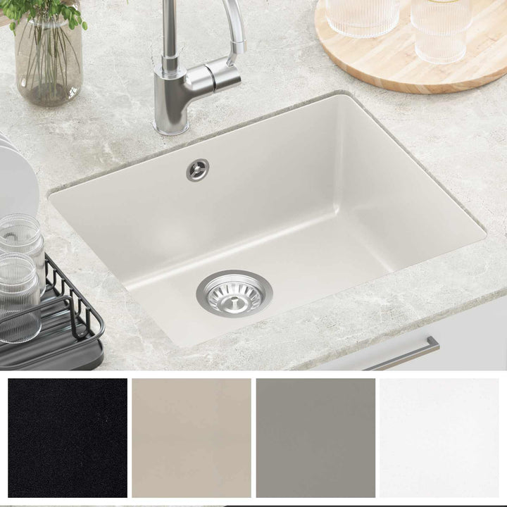Vask Hvid 530 x 460 mm 80% Kvarts og 20% Resin