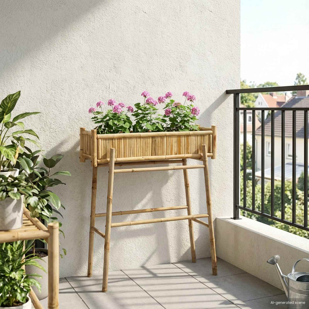 Havekrukke med holder Naturfarvet 100 x 38 x 114 cm Bambus