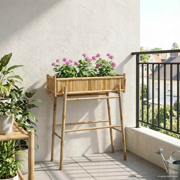 Havekrukke med holder Naturfarvet 100 x 38 x 114 cm Bambus