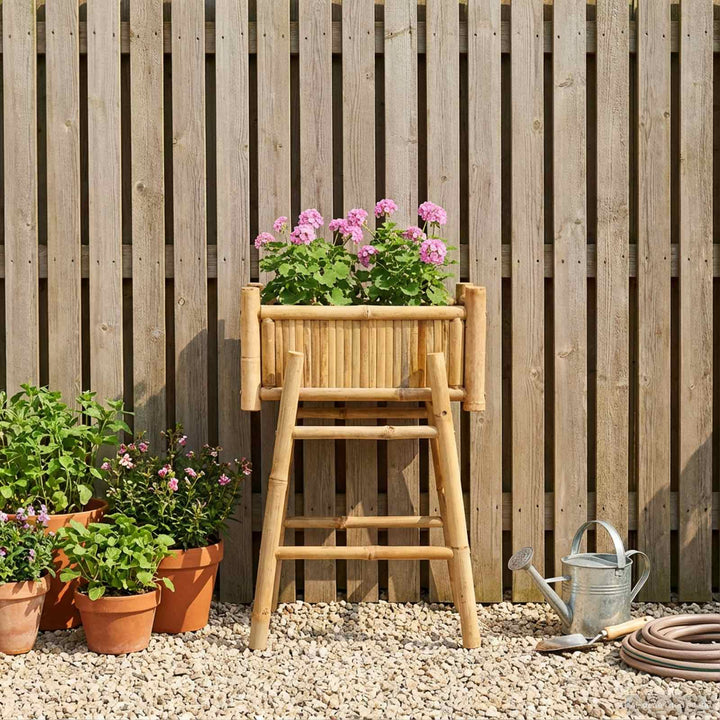 Havekrukke med holder Naturfarvet 50 x 38 x 74 cm Bambus