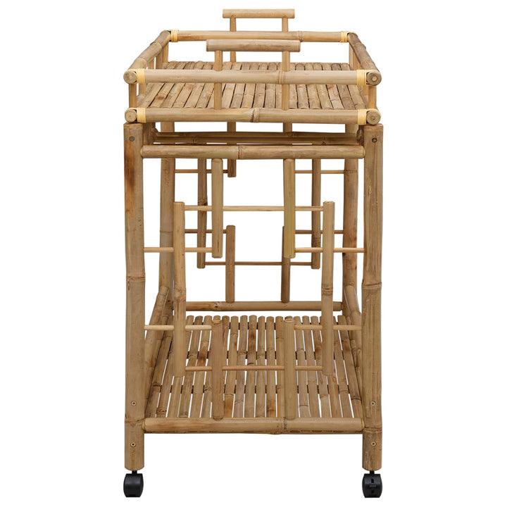 Vinvogn med hjul Naturfarvet 85 x 50 x 93 cm Bambus