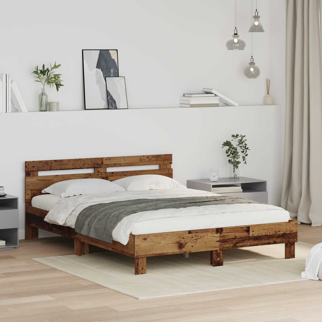 Sengestel Gammelt træ 140 x 200 cm Konstrueret træ
