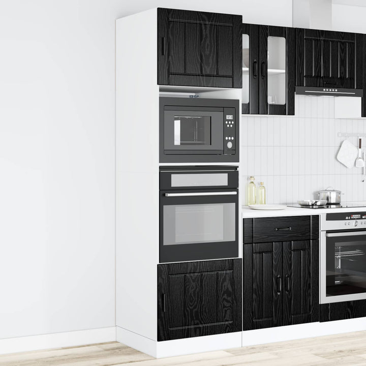 Ovnskab PORTO Sort eg 60 x 57 x 207 cm Konstrueret træ