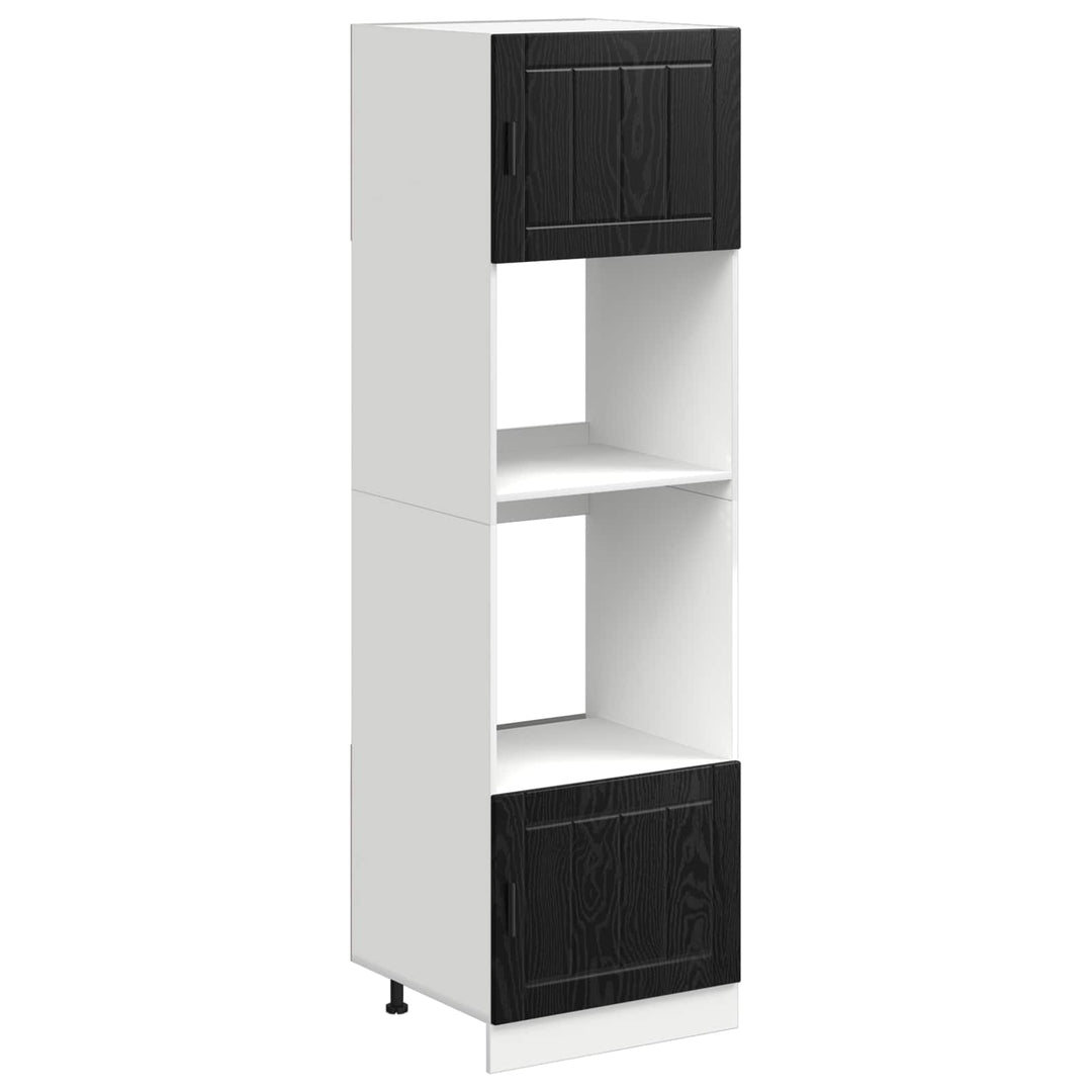 Ovnskab PORTO Sort eg 60 x 57 x 207 cm Konstrueret træ