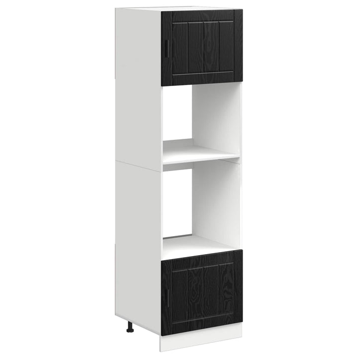Ovnskab PORTO Sort eg 60 x 57 x 207 cm Konstrueret træ
