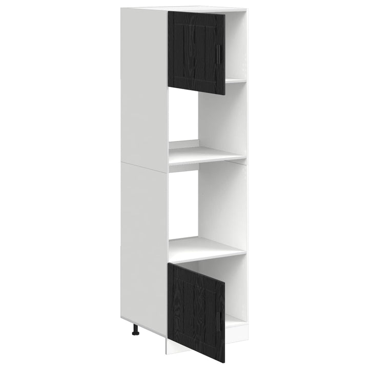 Ovnskab PORTO Sort eg 60 x 57 x 207 cm Konstrueret træ