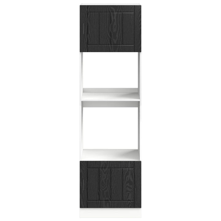 Ovnskab PORTO Sort eg 60 x 57 x 207 cm Konstrueret træ