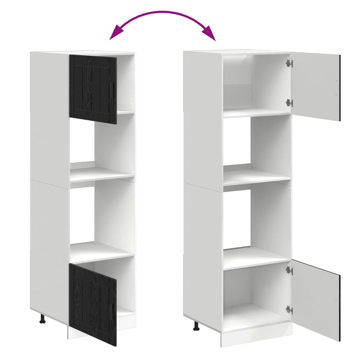 Ovnskab PORTO Sort eg 60 x 57 x 207 cm Konstrueret træ