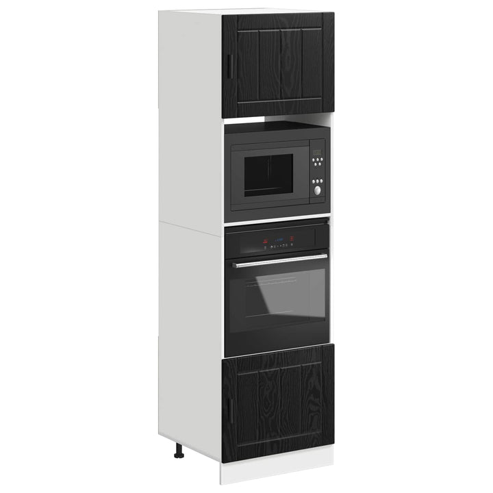 Ovnskab PORTO Sort eg 60 x 57 x 207 cm Konstrueret træ