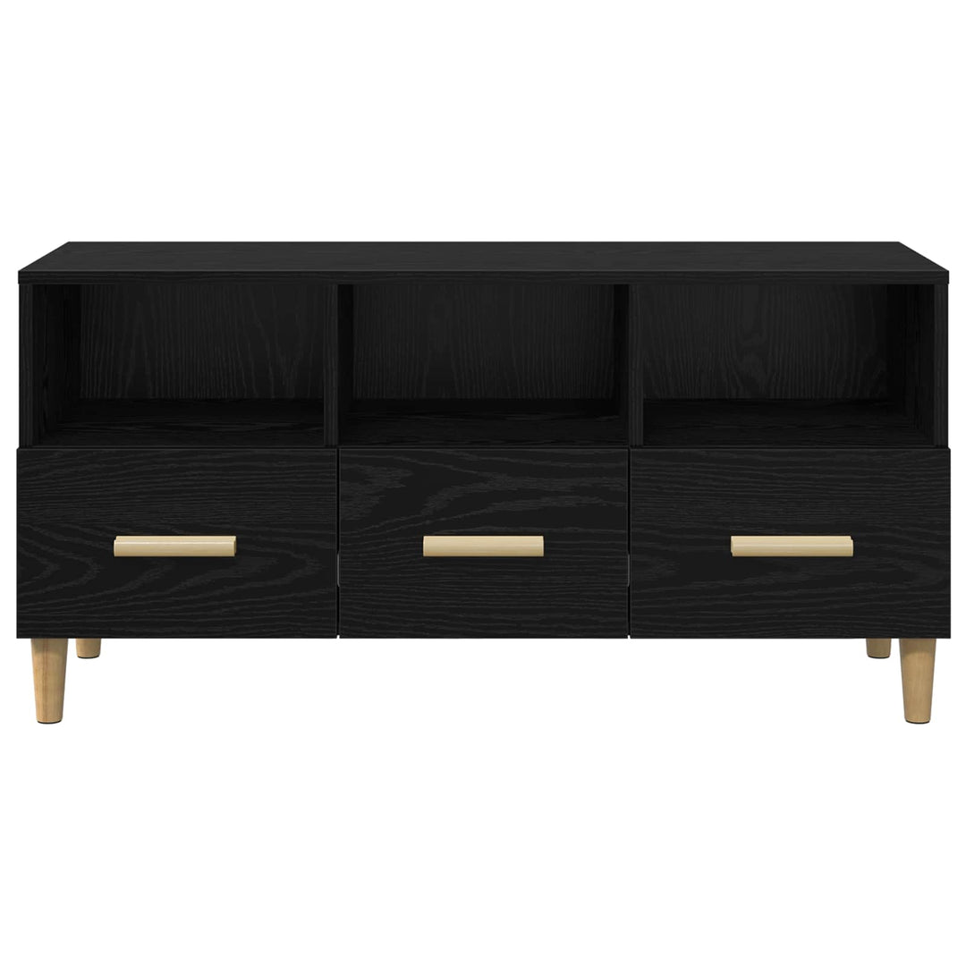 TV-skab med skuffe Sort eg 102 x 36 x 50 cm Konstrueret træ