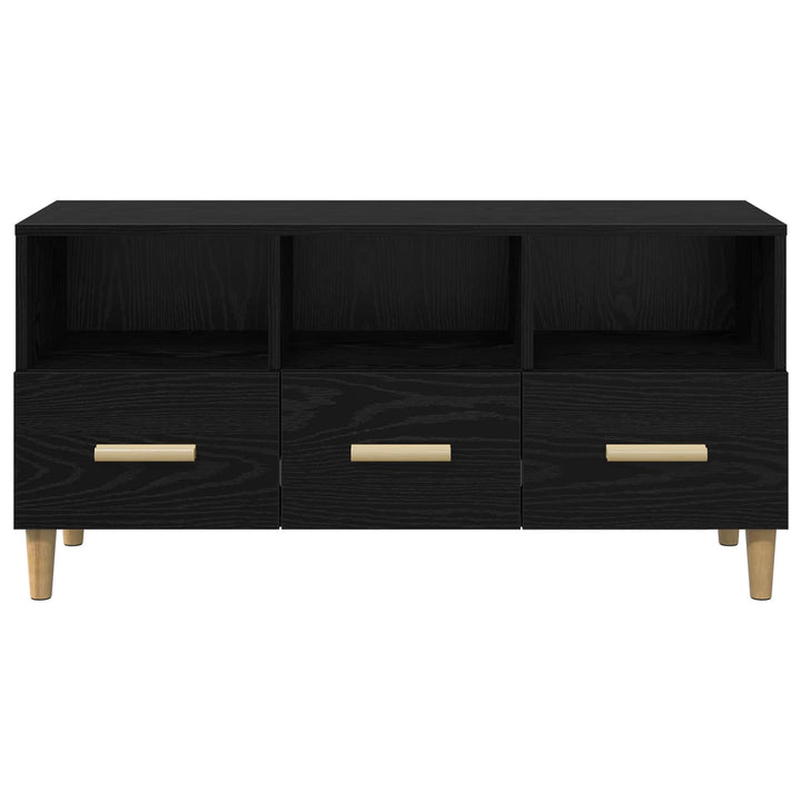 TV-skab med skuffe Sort eg 102 x 36 x 50 cm Konstrueret træ