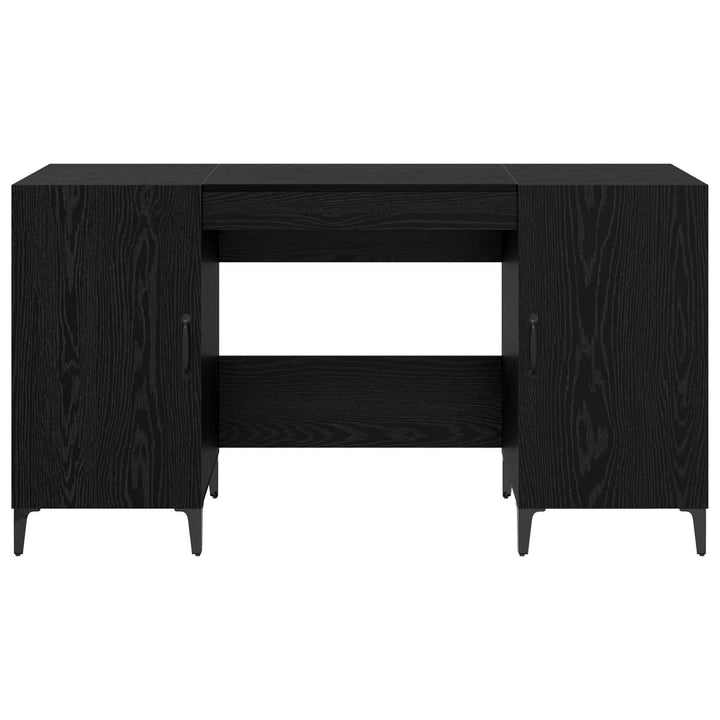 Bord med opbevaring Sort eg 140 x 50 x 75 cm Konstrueret træ